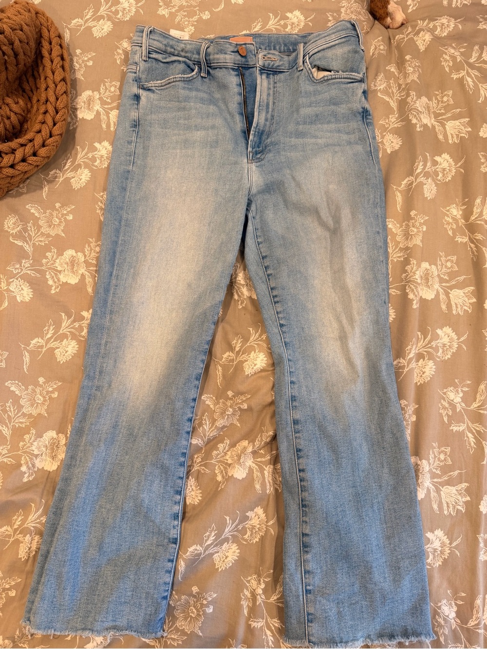 MOTHER Light Blue High-Rise Flare Jeans